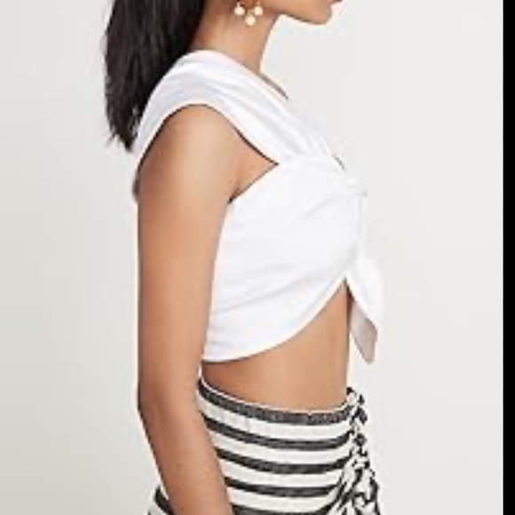 Just Bee Queen White One-Shoulder Women Top - Picture 2 of 3